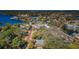 Aerial view of a neighborhood near the waterfront, showcasing the community's scenic location at 120 Read St, Tarpon Springs, FL 34689