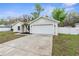 Charming single-story home with a well-maintained lawn, a wide driveway, and an attached two-car garage at 12112 Shearwater Dr, New Port Richey, FL 34654