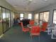 Covered patio area with comfortable seating, ideal for relaxation and socializing at 12816 Wedgewood Way # D, Hudson, FL 34667