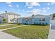 Well-maintained single-Gathering home with a garage, lush lawn, and colorful walkway for curb appeal at 13604 Maria Dr, Hudson, FL 34667