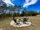 Spacious backyard with a fire pit and seating area, ideal for outdoor entertaining and enjoying the natural surroundings at 2165 Bolger Ave, Spring Hill, FL 34609