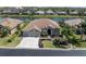 An aerial view of this single Gathering home featuring a private water view at 2330 Tarragon Ln, Trinity, FL 34655
