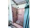Pink-tiled shower with safety bars and shower curtain at 2630 63Rd S Ave, St Petersburg, FL 33712