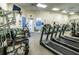 Well-equipped fitness center with treadmills, weight machines, and ceiling fans for comfortable workouts at 9713 Sweeping View Dr, New Port Richey, FL 34655