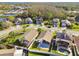 Beautiful aerial view of homes with pools in a lovely neighborhood with mature landscaping at 215 Arbor Woods Cir, Oldsmar, FL 34677