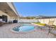 Outdoor pool area with brick pavers, lounge seating, and covered seating area with a ceiling fan at 215 Arbor Woods Cir, Oldsmar, FL 34677