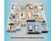 Detailed floor plan showcasing the layout of a spacious home, including multiple bedrooms and a three-car garage at 5413 Deltona Blvd, Spring Hill, FL 34606