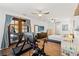 Large main bedroom with private balcony and exercise equipment at 625 Lafayette Blvd, Oldsmar, FL 34677