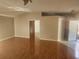 Living room featuring laminate wood floors at 7125 Silverwood Dr, New Port Richey, FL 34654