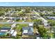 An aerial perspective of a home in a tranquil neighborhood, close to local amenities and green spaces at 7205 Pinehurst Dr, Spring Hill, FL 34606