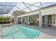 Backyard pool area with ample seating and a screened enclosure, providing a private oasis at 12446 Quail Ridge Dr, Spring Hill, FL 34610
