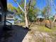 Well-maintained backyard with mature trees and partial fencing, providing privacy at 4601 N 37Th St, Tampa, FL 33610