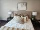 Bedroom with natural light, neutral colors, stylish lamps, and decorative pillows at 4601 N 37Th St, Tampa, FL 33610