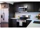 Modern kitchen featuring stainless steel appliances and sleek black cabinetry at 4601 N 37Th St, Tampa, FL 33610