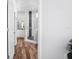 Modern bathroom featuring a glass-enclosed shower with beautiful tile accents at 6514 Grapewood Rd, Spring Hill, FL 34609