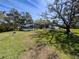 Expansive backyard with a screened-in pool and a backdrop of mature trees at 8367 Apple Orchard Rd, Spring Hill, FL 34608
