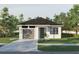 Charming single-story home featuring a well-manicured lawn, a gray garage door, and a concrete driveway at 9024 Waterbird Way, Brooksville, FL 34613