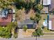 Aerial view of property featuring a pool, yard with potential, and proximity to neighborhood amenities at 2608 W Fletcher Ave, Tampa, FL 33618