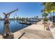 Private dock with boat lift and crane, offering easy access to waterfront activities at 3616 Harborview Ct, New Port Richey, FL 34652