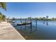 Beautiful view of the water and boat docks from this waterfront property with ample parking at 3616 Harborview Ct, New Port Richey, FL 34652
