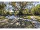 Outdoor picnic area with concrete tables is shaded by a large tree, perfect for community gatherings at 4933 Myrtle Oak Dr # 23, New Port Richey, FL 34653