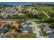 Overhead shot showcasing a residential neighborhood near a bay, surrounded by lush greenery at 4974 Harbor Woods Dr, Palm Harbor, FL 34683