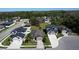 Aerial view of a residential neighborhood, showcasing well-maintained homes and landscaping at 12403 Coralbean Ct, New Port Richey, FL 34654