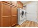 Laundry room features new appliances and built-in cabinets, offering ample storage at 1281 Bolander Ave, Spring Hill, FL 34609