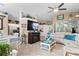 Comfortable living room with a cozy fireplace and modern furnishings at 13045 Marbled Godwit Rd, Weeki Wachee, FL 34614