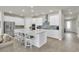 Bright kitchen featuring white cabinets, stainless appliances, and center island with bar stool seating at 1436 Gopher Loop, Tarpon Springs, FL 34689