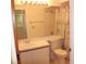 Cozy bathroom featuring a shower, sink, toilet, vanity, and large mirror at 2568 W Brook Ln, Clearwater, FL 33761