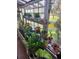 Bright greenhouse filled with various plants and flowers, providing a serene space at 39127 Pretty Pond Rd, Zephyrhills, FL 33540