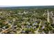High-angle aerial captures neighborhood homes nestled amongst lush greenery and sparkling waterways at 8121 Casuarina Dr, Port Richey, FL 34668