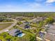 Aerial view of homes in a community with spacious yards, pools, and lush green landscaping at 1155 Buckhurst Dr, Spring Hill, FL 34609
