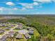 An aerial view capturing a neighborhood with lush green trees, showcasing the community's beautiful landscape at 15793 Midnight Dove Ct, Odessa, FL 33556