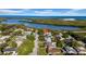 Aerial view of the property, surrounding neighborhood, and waterway, marked with a location pin at 3167 Bay Ln, Clearwater, FL 33759