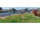 Spacious backyard with direct water access, perfect for boating and waterfront activities at 4964 Cedarbrook Ln, Hernando Beach, FL 34607