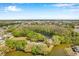 Aerial view of lakefront property surrounded by lush trees and community at 9046 Lake Place Ln # 9046, Tampa, FL 33634