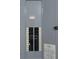 Electrical panel with a white DANGER sticker at the top and circuit breaker switches labeled at 19109 Beckett Dr, Odessa, FL 33556