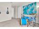 Bedroom with an electric blue drum set and framed colorful painting at 2596 Whittler Br, Odessa, FL 33556