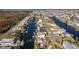 Aerial view of property highlighting water access, location in Hernando Beach, Florida at 4058 Centavo Ct, Hernando Beach, FL 34607