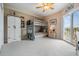 Cozy bedroom with bunk beds, a ceiling fan, and a balcony with a scenic view at 4516 Seagull Dr # 509, New Port Richey, FL 34652