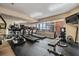 Community gym with exercise machines and floor to ceiling windows at 4516 Seagull Dr # 509, New Port Richey, FL 34652