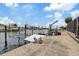 Waterfront dock with boat lift at 5000 Southshore Dr, New Port Richey, FL 34652