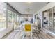Bright sun room with a table and chairs providing a cozy spot with views to the backyard at 7107 Pond View Ct, Spring Hill, FL 34606