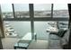 Bright, airy living room featuring a stylish couch with a marina view through large windows at 4939 Floramar Ter # 810, New Port Richey, FL 34652