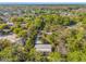 Overhead perspective of the home surrounded by lush trees and the neighborhood at 7240 Creek Dr, New Port Richey, FL 34655