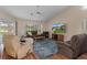 Comfortable living room with plush seating, vaulted ceiling, and natural light from windows at 2309 Terrace View Ln, Spring Hill, FL 34606