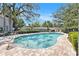 Enjoy the community pool featuring a refreshing outdoor shower, lounge chairs, and lush landscaping for ultimate relaxation at 290 Winchester Way, Palm Harbor, FL 34684