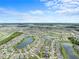 Expansive aerial view of a large residential community featuring multiple ponds and green spaces at 30639 Summer Sun Loop, Wesley Chapel, FL 33545
